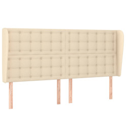 Tête de lit avec oreilles Crème 203x23x118/128 cm Tissu