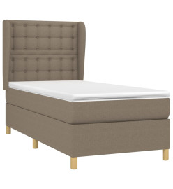 Lit à sommier tapissier avec matelas Taupe 80x200 cm Tissu