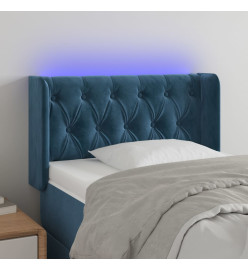 Tête de lit à LED Bleu foncé 83x16x78/88 cm Velours