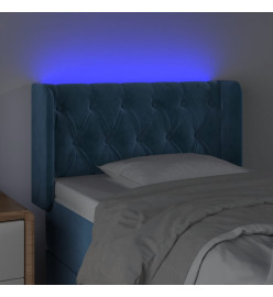 Tête de lit à LED Bleu foncé 83x16x78/88 cm Velours