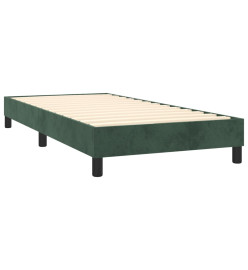 Lit à sommier tapissier avec matelas Vert foncé 90x200 cm