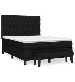 Lit à sommier tapissier avec matelas Noir 140x190 cm Tissu