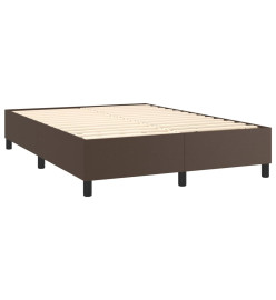Lit à sommier tapissier avec matelas Marron 140x200 cm
