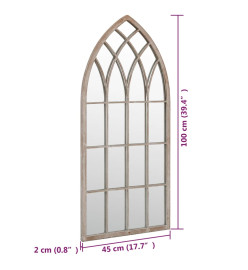 Miroir de jardin Sable 100x45cm Fer pour utilisation extérieure