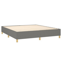 Sommier tapissier et matelas et LED Gris foncé 160x200 cm Tissu