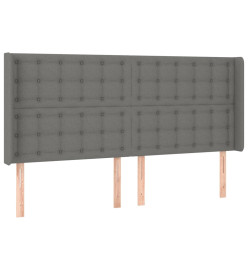 Sommier tapissier et matelas et LED Gris foncé 160x200 cm Tissu