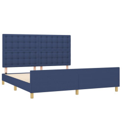 Cadre de lit avec tête de lit Bleu 160x200 cm Tissu