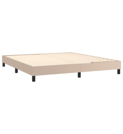 Sommier tapissier matelas LED Cappuccino 180x200 cm Similicuir
