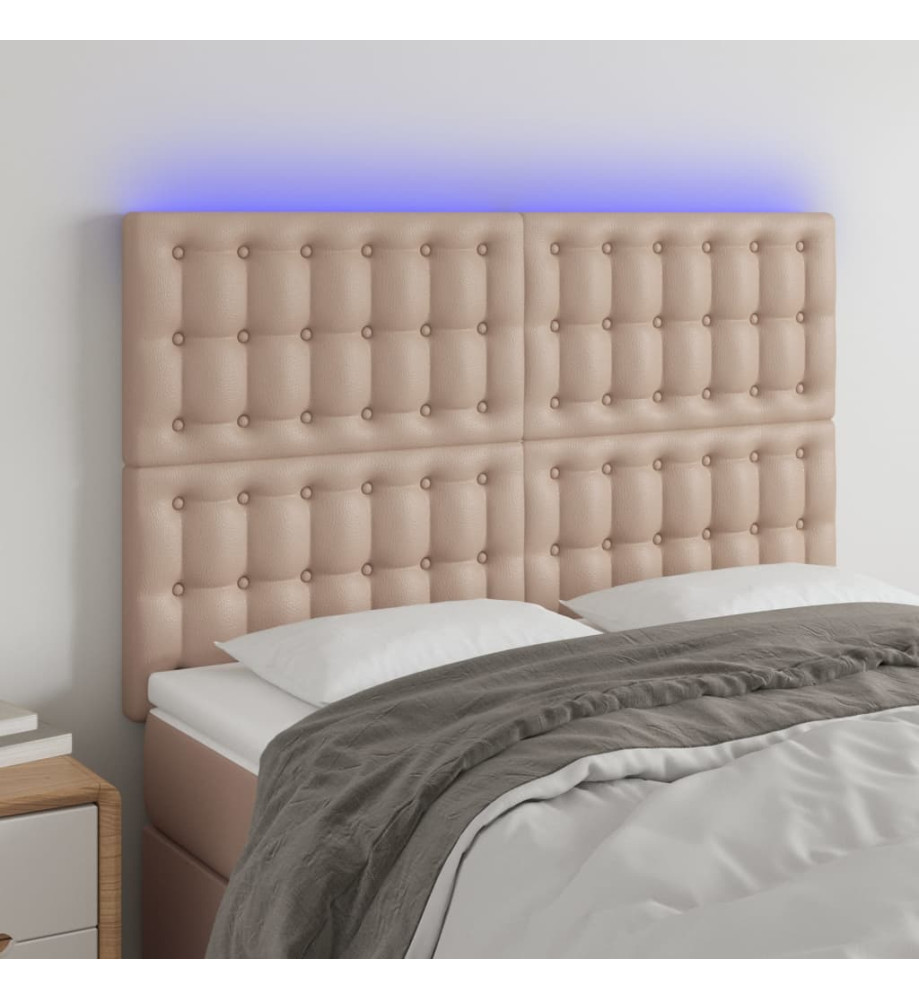 Tête de lit à LED Cappuccino 144x5x118/128 cm Similicuir Tête de lit à LED Cappuccino 144x5x118/128 cm Similicuir