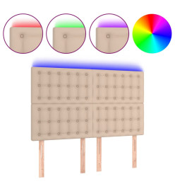Tête de lit à LED Cappuccino 144x5x118/128 cm Similicuir