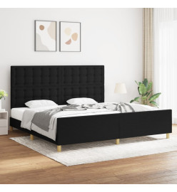 Cadre de lit avec tête de lit Noir 200x200 cm Tissu