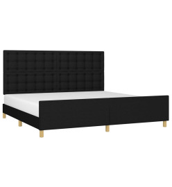 Cadre de lit avec tête de lit Noir 200x200 cm Tissu