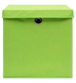 Boîtes de rangement avec couvercles 4 pcs 28x28x28 cm Vert