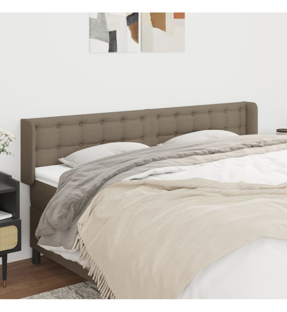 Tête de lit avec oreilles Taupe 163x16x78/88 cm Tissu Tête de lit avec oreilles Taupe 163x16x78/88 cm Tissu
