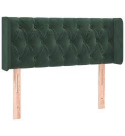 Tête de lit avec oreilles Vert foncé 103x16x78/88 cm Velours