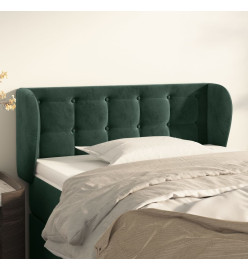 Tête de lit avec oreilles Vert foncé 93x23x78/88 cm Velours