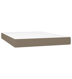 Lit à sommier tapissier avec matelas Taupe 140x190 cm Tissu