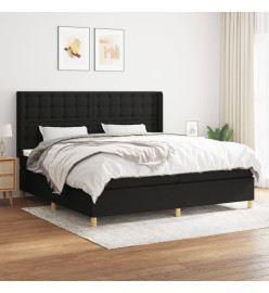 Lit à sommier tapissier avec matelas Noir 200x200 cm Tissu