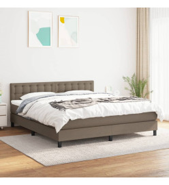 Lit à sommier tapissier avec matelas Taupe 160x200 cm Tissu