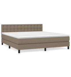 Lit à sommier tapissier avec matelas Taupe 160x200 cm Tissu