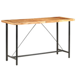 Ensemble de bar 9 pcs Bois d'acacia solide et cuir véritable