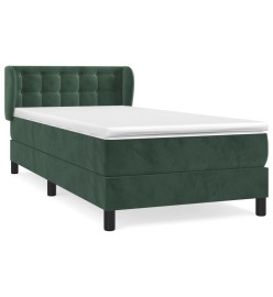 Lit à sommier tapissier avec matelas Vert foncé 90x190 cm