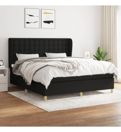 Lit à sommier tapissier avec matelas Noir 160x200 cm Tissu