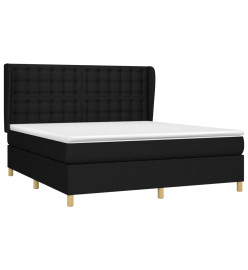 Lit à sommier tapissier avec matelas Noir 160x200 cm Tissu
