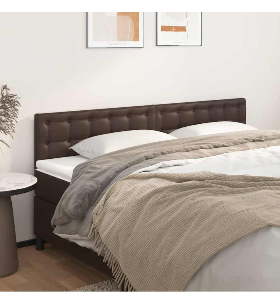 Têtes de lit 2 pcs Marron 90x5x78/88 cm Similicuir Têtes de lit 2 pcs Marron 90x5x78/88 cm Similicuir