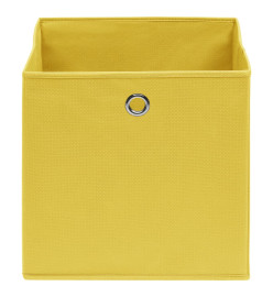 Boîtes de rangement 4 pcs Tissu intissé 28x28x28 cm Jaune