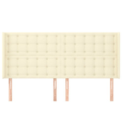 Tête de lit avec oreilles Crème 163x16x118/128 cm Similicuir