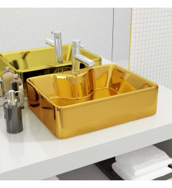 Lavabo avec trou pour robinet 48 x 37 x 13,5 cm Céramique Doré