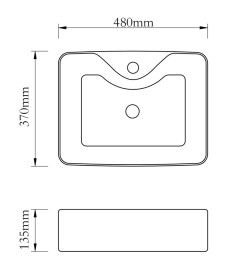 Lavabo avec trou pour robinet 48 x 37 x 13,5 cm Céramique Doré