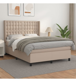 Lit à sommier tapissier avec matelas Cappuccino 140x200 cm