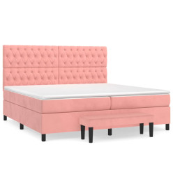 Lit à sommier tapissier avec matelas Rose 200x200 cm Velours