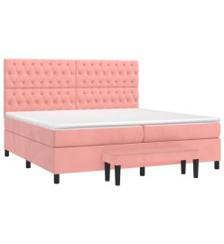 Lit à sommier tapissier avec matelas Rose 200x200 cm Velours