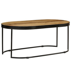 Table basse Ovale Bois massif de manguier brut et acier 100 cm