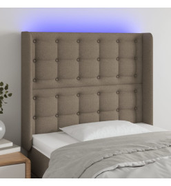 Tête de lit à LED Taupe 83x16x118/128 cm Tissu