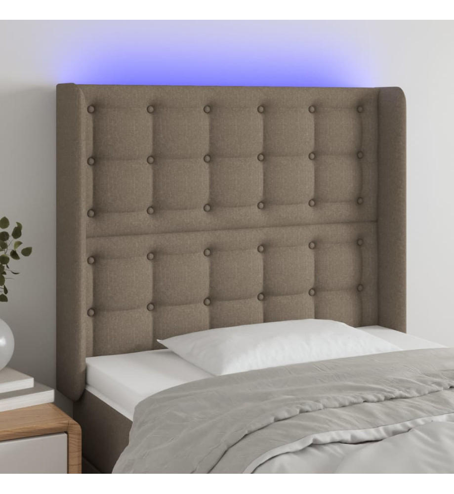 Tête de lit à LED Taupe 83x16x118/128 cm Tissu Tête de lit à LED Taupe 83x16x118/128 cm Tissu