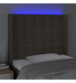 Tête de lit à LED Taupe 83x16x118/128 cm Tissu