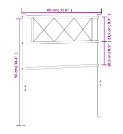 Tête de lit métal noir 75 cm