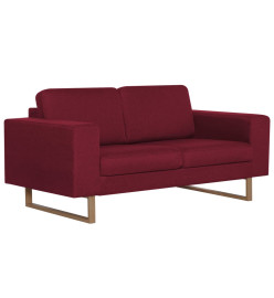 Ensemble de canapé 2 pcs Tissu Rouge bordeaux