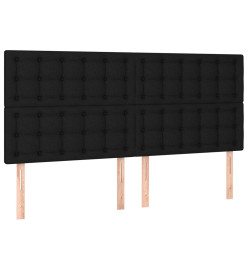 Lit à sommier tapissier avec matelas Noir 200x200 cm Tissu