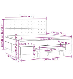 Lit à sommier tapissier avec matelas Noir 200x200 cm Tissu