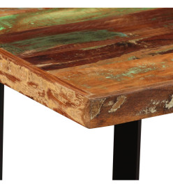 Ensemble de bar 5 pcs Bois massif recyclé et cuir véritable