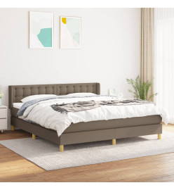 Lit à sommier tapissier avec matelas Taupe 160x200 cm Tissu