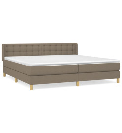 Lit à sommier tapissier avec matelas Taupe 160x200 cm Tissu
