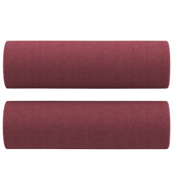 Canapé 2 places avec oreillers bordeaux 140 cm tissu