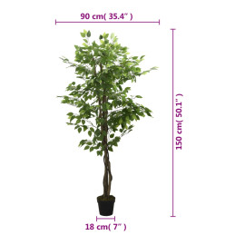 Ficus artificiel 756 feuilles 150 cm vert