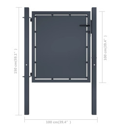 Portail de jardin Acier 100 x 100 cm Anthracite